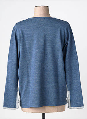 Pull tissage chiné manches longues bleu OMC femme