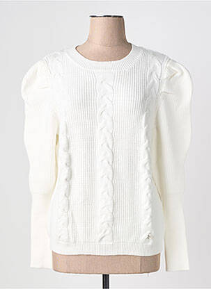 Pull stretch manches longues blanc LOU LOU BY NALO femme