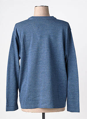Pull tissage chiné manches longues bleu OMC femme