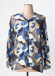 Chemisier imprimé fantaisie manches longues bleu IMPULSION femme