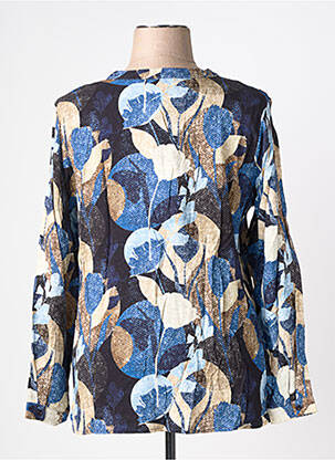 Chemisier imprimé fantaisie manches longues bleu IMPULSION femme