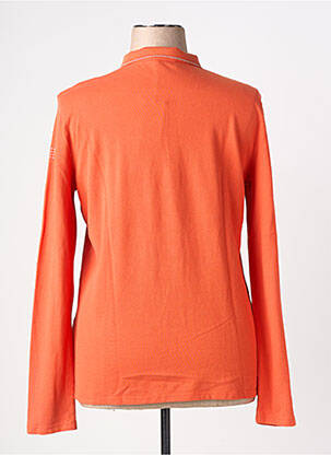 Polo stretch manches longues orange TBS femme