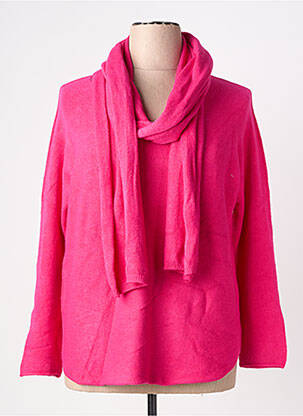 Pull tunique stretch manches longues rose ATLANTA femme