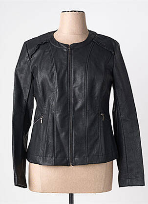 Veste simili cuir poches noir ZELI femme