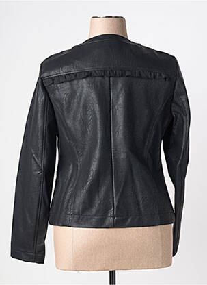 Veste simili cuir poches noir ZELI femme