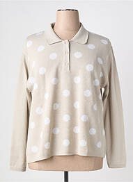 Pull tissage chiné manches longues beige ONCALA femme