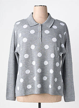 Pull tissage chiné manches longues gris ONCALA femme