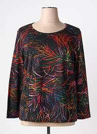 T-shirt imprimé fantaisie manches longues noir IMPULSION femme
