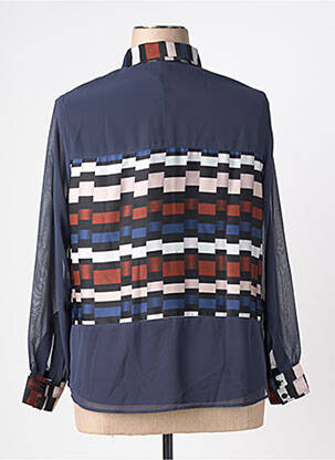 Chemisier tissage crêpe manches longues bleu MERI & ESCA femme