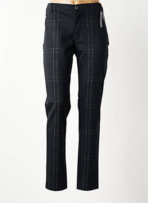 Pantalon chino fermeture zippée sous rabat boutonné taille haute noir WALTRON femme