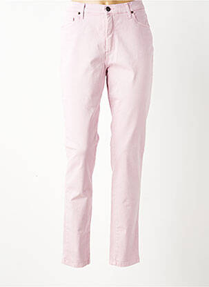 Pantalon droit stretch taille normale rose LCDN femme