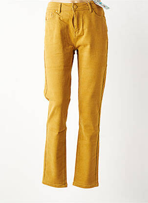Pantalon droit stretch taille normale jaune S.QUISE femme