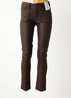 Pantalon slim stretch taille normale marron S.QUISE femme