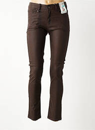 Pantalon slim stretch taille normale marron S.QUISE femme