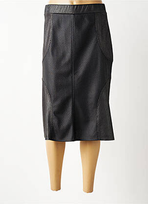 Jupe mi-longue coupe droite noir IMPULSION femme