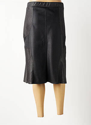 Jupe mi-longue coupe droite noir IMPULSION femme