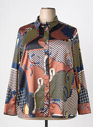 Chemisier imprimé fantaisie manches longues marron GREGORY PAT femme