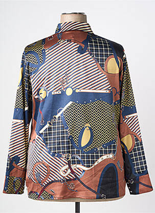 Chemisier imprimé fantaisie manches longues marron GREGORY PAT femme