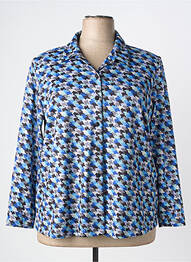 Chemisier coupe droite manches longues bleu OMC femme