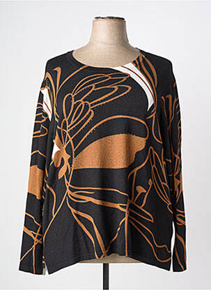 Pull coupe cintrée manches longues noir IMPULSION femme