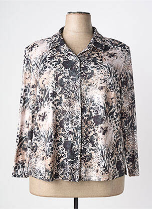 Chemisier imprimé fleurs manches longues beige OMC femme