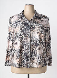 Chemisier imprimé fleurs manches longues beige OMC femme