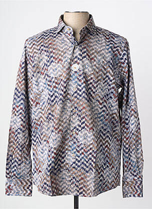 Chemise manches longues imprimé fantaisie bleu CARLOS CORDOBA homme