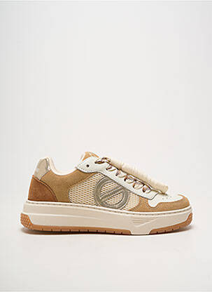 Baskets bout rond talon plat jusqu'à 3cm beige NO NAME femme