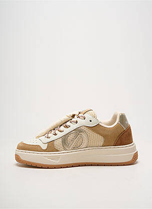Baskets bout rond talon plat jusqu'à 3cm beige NO NAME femme