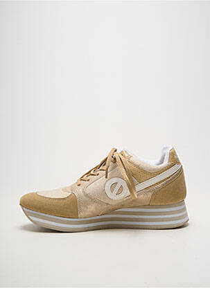 Baskets nubuck talon de 4 à 6cm beige NO NAME femme