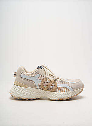 Baskets bout rond talon plat jusqu'à 3cm beige NO NAME femme