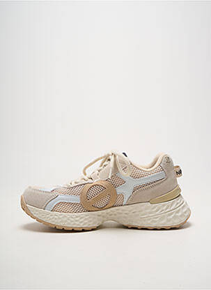 Baskets bout rond talon plat jusqu'à 3cm beige NO NAME femme