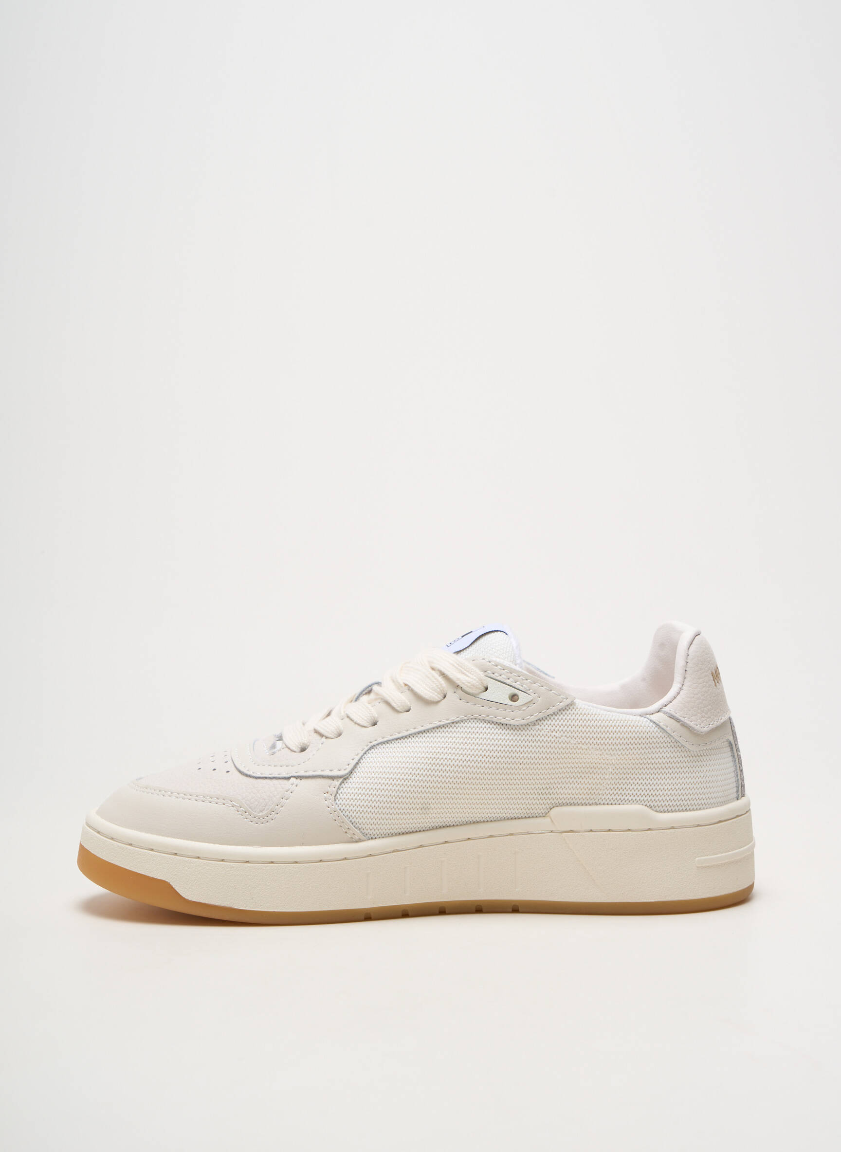 Baskets matière lisse talon plat jusqu'à 3cm blanc NO NAME femme