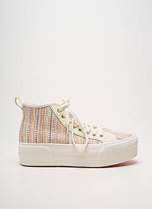 Baskets plateforme talon de 4 à 6cm blanc NO NAME femme