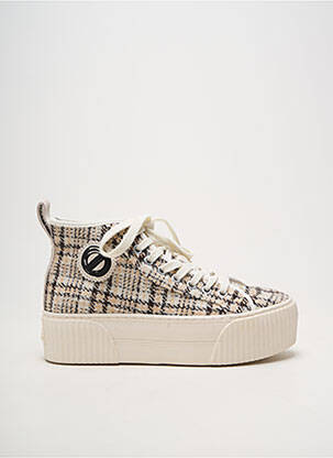 Baskets plateforme talon de 4 à 6cm blanc NO NAME femme