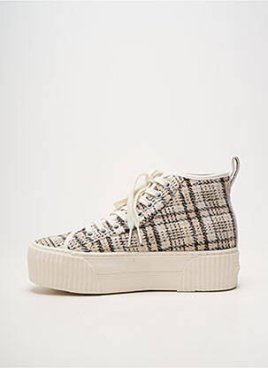 Baskets plateforme talon de 4 à 6cm blanc NO NAME femme