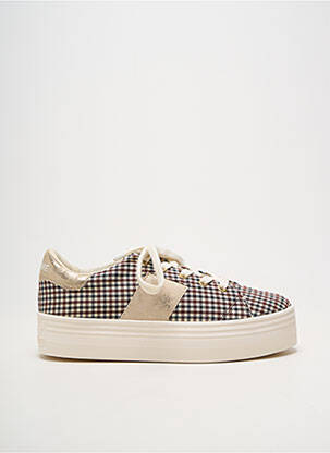 Baskets bout rond talon plat jusqu'à 3cm beige NO NAME femme