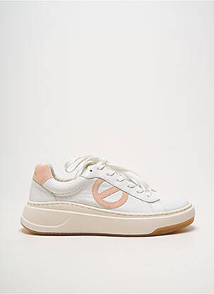 Baskets matière lisse talon plat jusqu'à 3cm blanc NO NAME femme