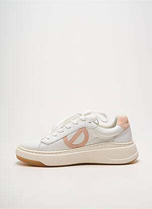 Baskets matière lisse talon plat jusqu'à 3cm blanc NO NAME femme