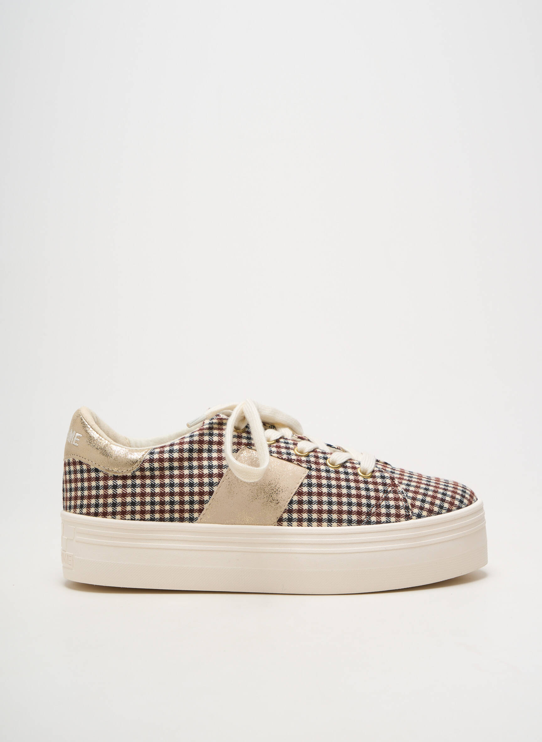 Baskets bout rond talon plat jusqu'à 3cm beige NO NAME femme
