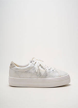 Baskets matière lisse talon plat jusqu'à 3cm blanc NO NAME femme