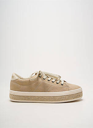 Baskets bout rond talon plat jusqu'à 3cm beige NO NAME femme