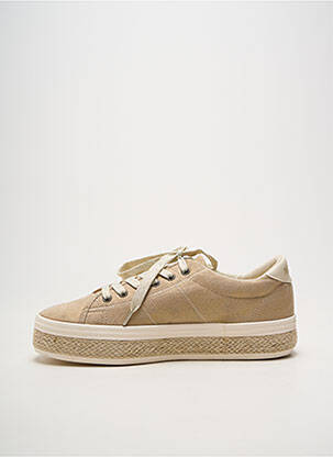 Baskets bout rond talon plat jusqu'à 3cm beige NO NAME femme