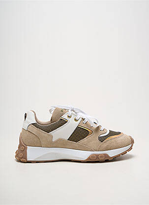 Baskets bout rond talon plat jusqu'à 3cm beige BULLBOXER femme