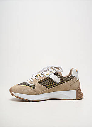 Baskets bout rond talon plat jusqu'à 3cm beige BULLBOXER femme