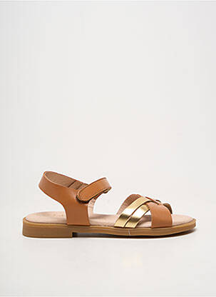 Sandales/nu pieds matière lisse bout ouvert marron LOLA CANALES fille