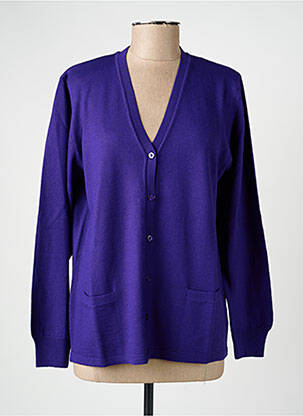 Gilet manches longues stretch violet ELLEMME femme