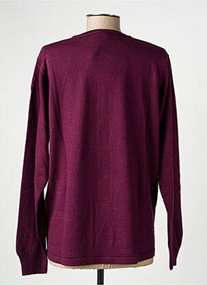 Gilet manches longues col rond violet ELLEMME femme