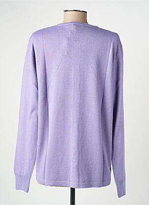 Gilet manches longues col rond violet ELLEMME femme