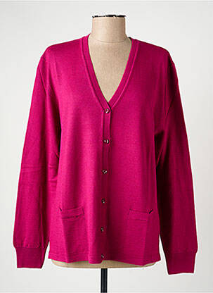 Gilet manches longues resserrée sur le bas rose ELLEMME femme